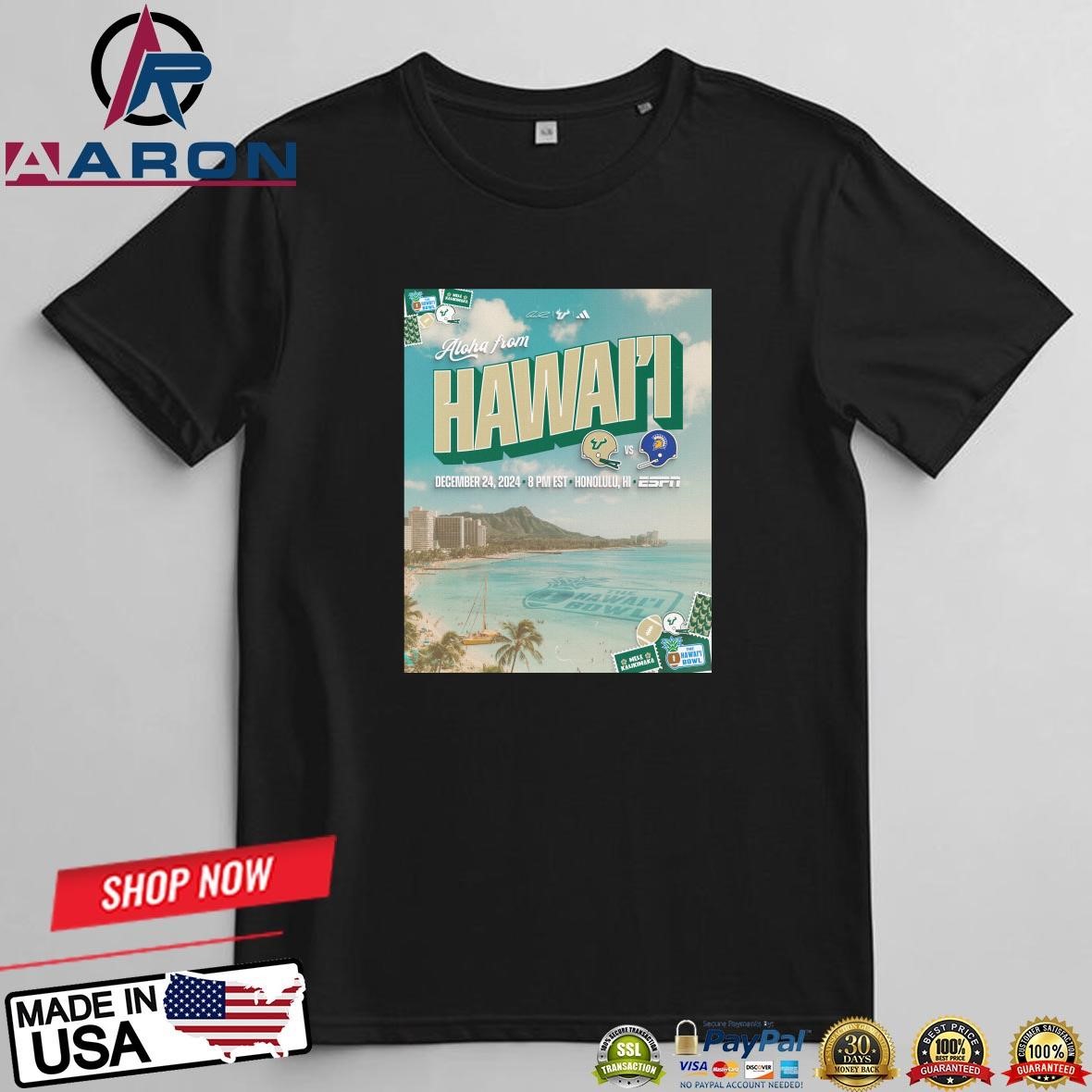 San Jose State Football To Face South Florida At Aloha In Hawaii Bowl On Christmas Eve In December 24 2024 T-Shirts