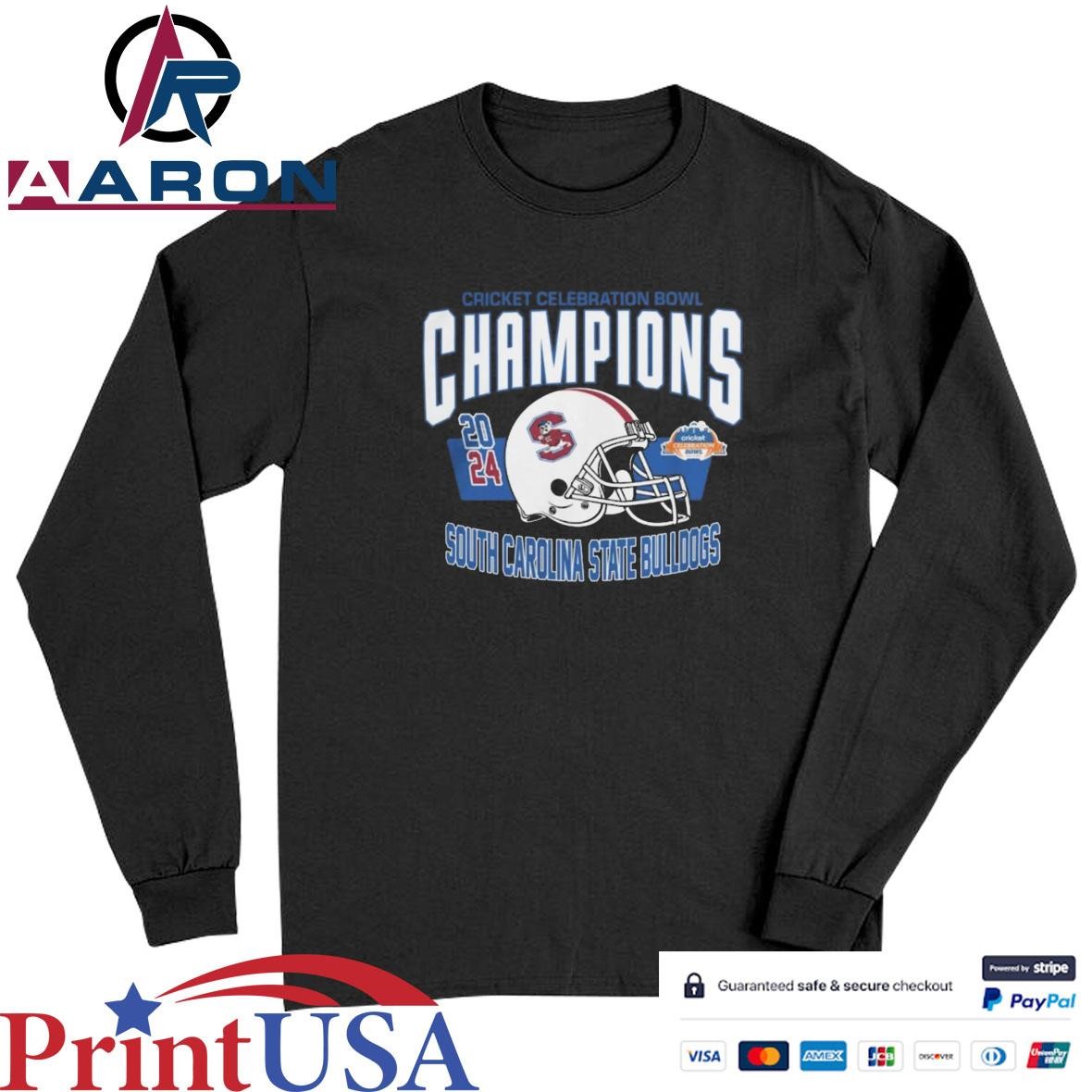 South Carolina State Bulldogs Football 2024 Cricket Celebration Bowl Champions Helmet T-Shirts Long Sleeve