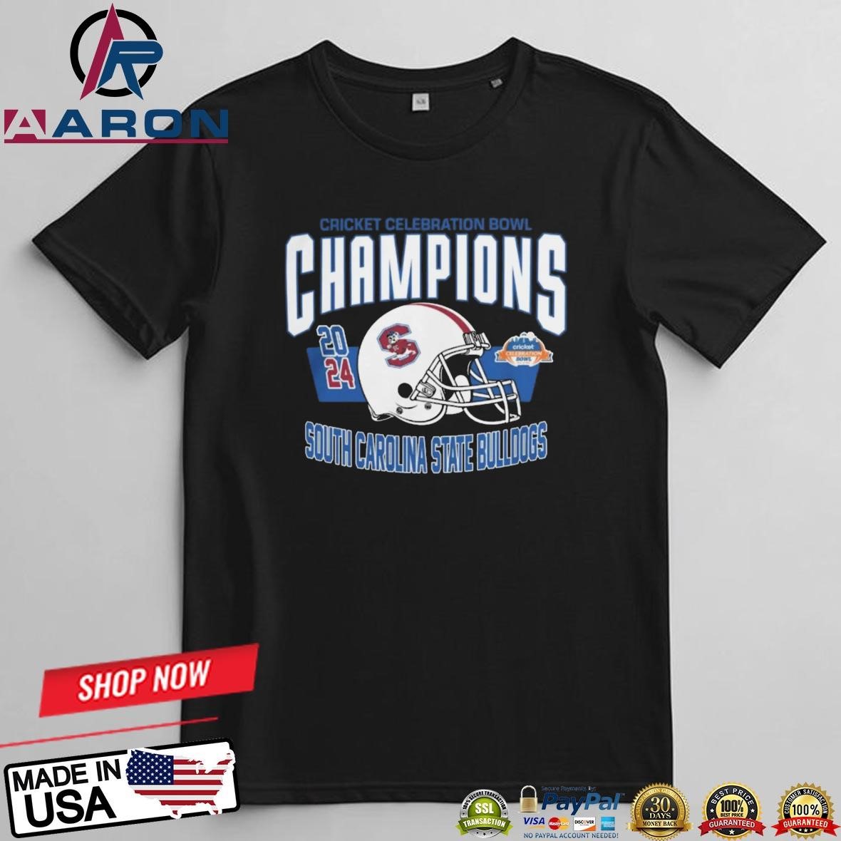 South Carolina State Bulldogs Football 2024 Cricket Celebration Bowl Champions Helmet T-Shirts