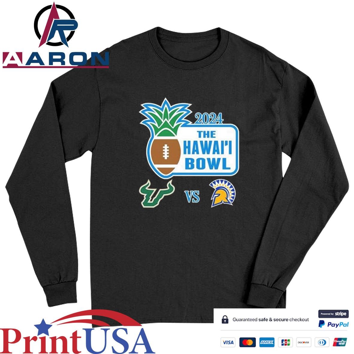 South Florida Bulls Vs San Jose State Spartans 2024 Hawaii Bowl Matchup T-Shirts Long Sleeve