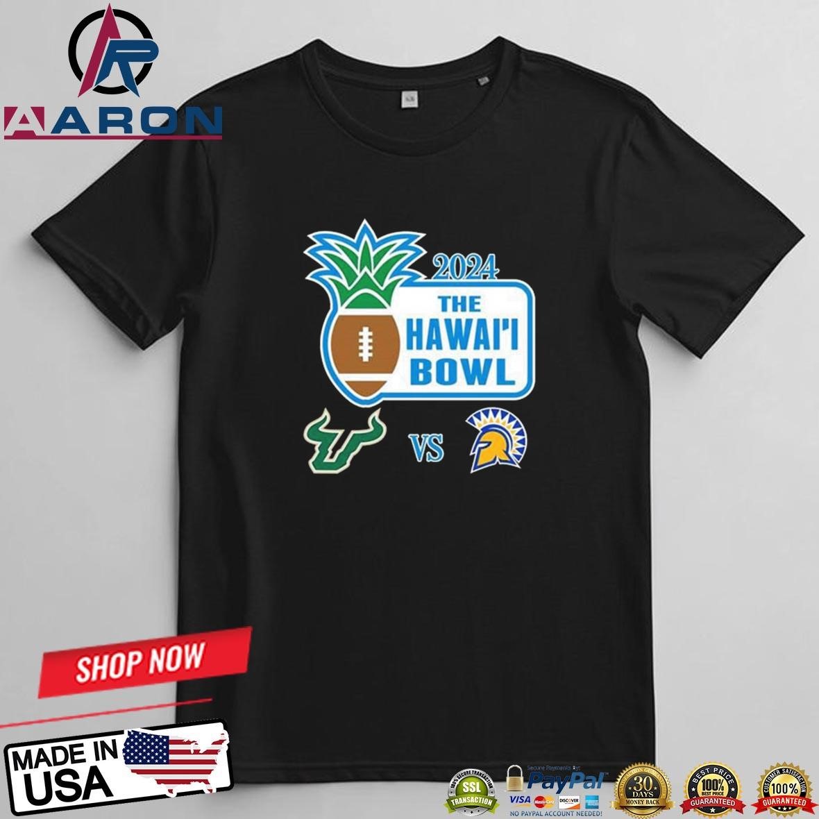 South Florida Bulls Vs San Jose State Spartans 2024 Hawaii Bowl Matchup T-Shirts