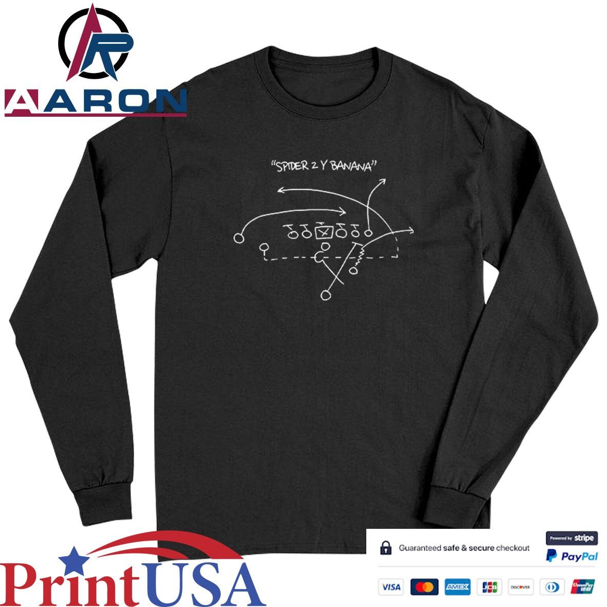 Spider 2 Y Banana Football Playing Strategy Football T-Shirts Long Sleeve