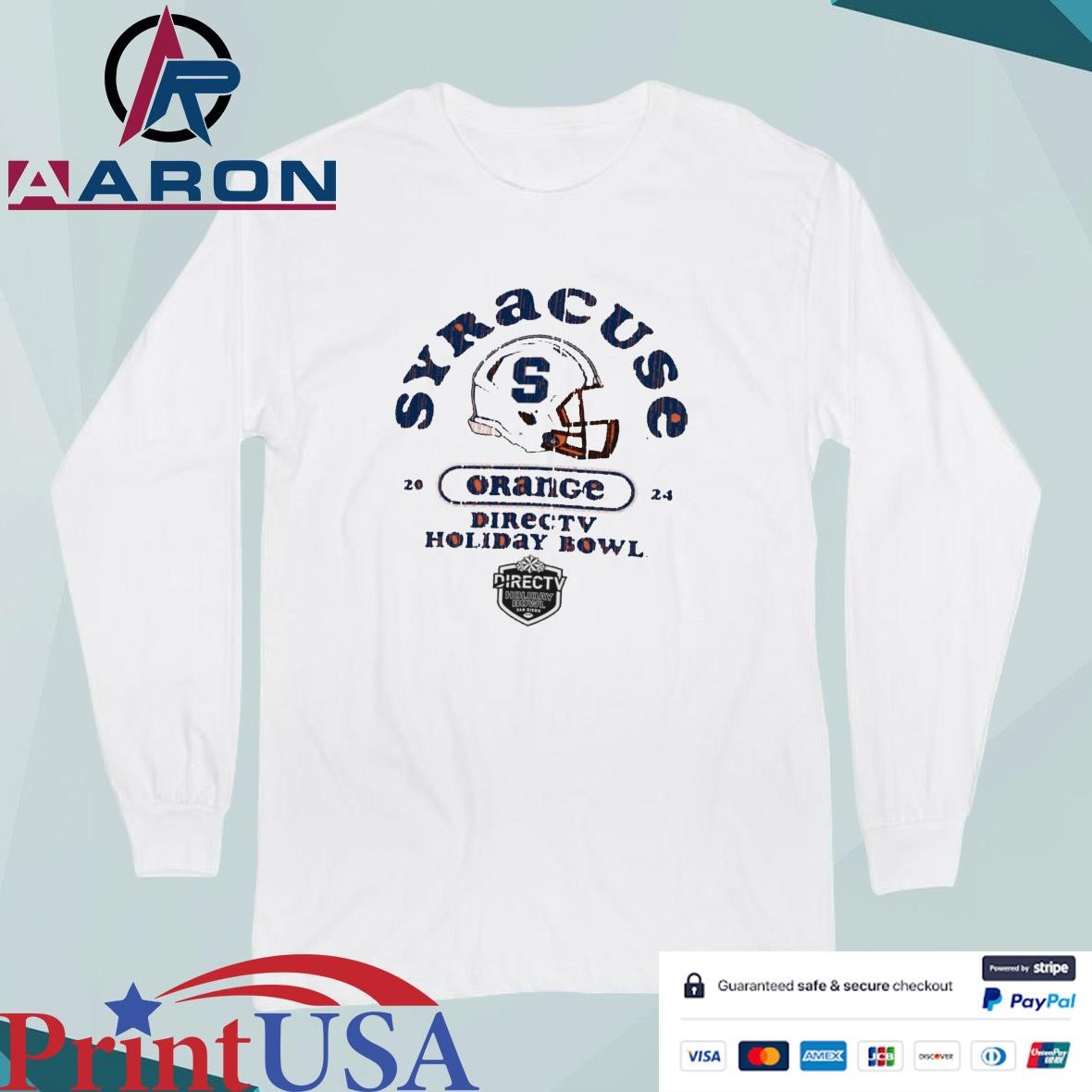 Syracuse Orange 2024 Directv Holiday Bowl Helmet T-Shirts Long Sleeve