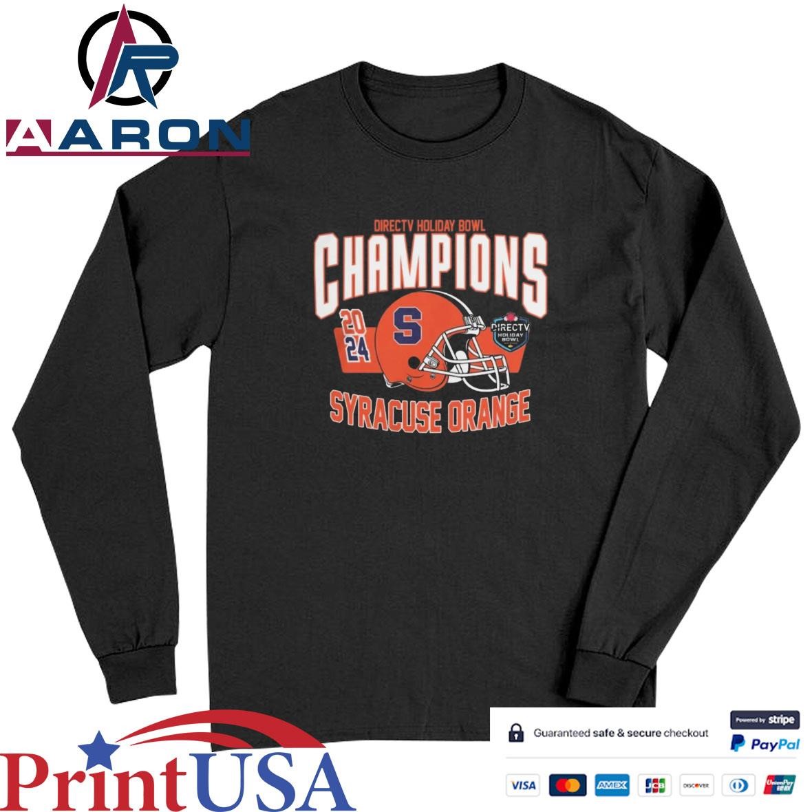 Syracuse Orange Directv Holiday Bowl Champions 2024 Helmet T-Shirts Long Sleeve