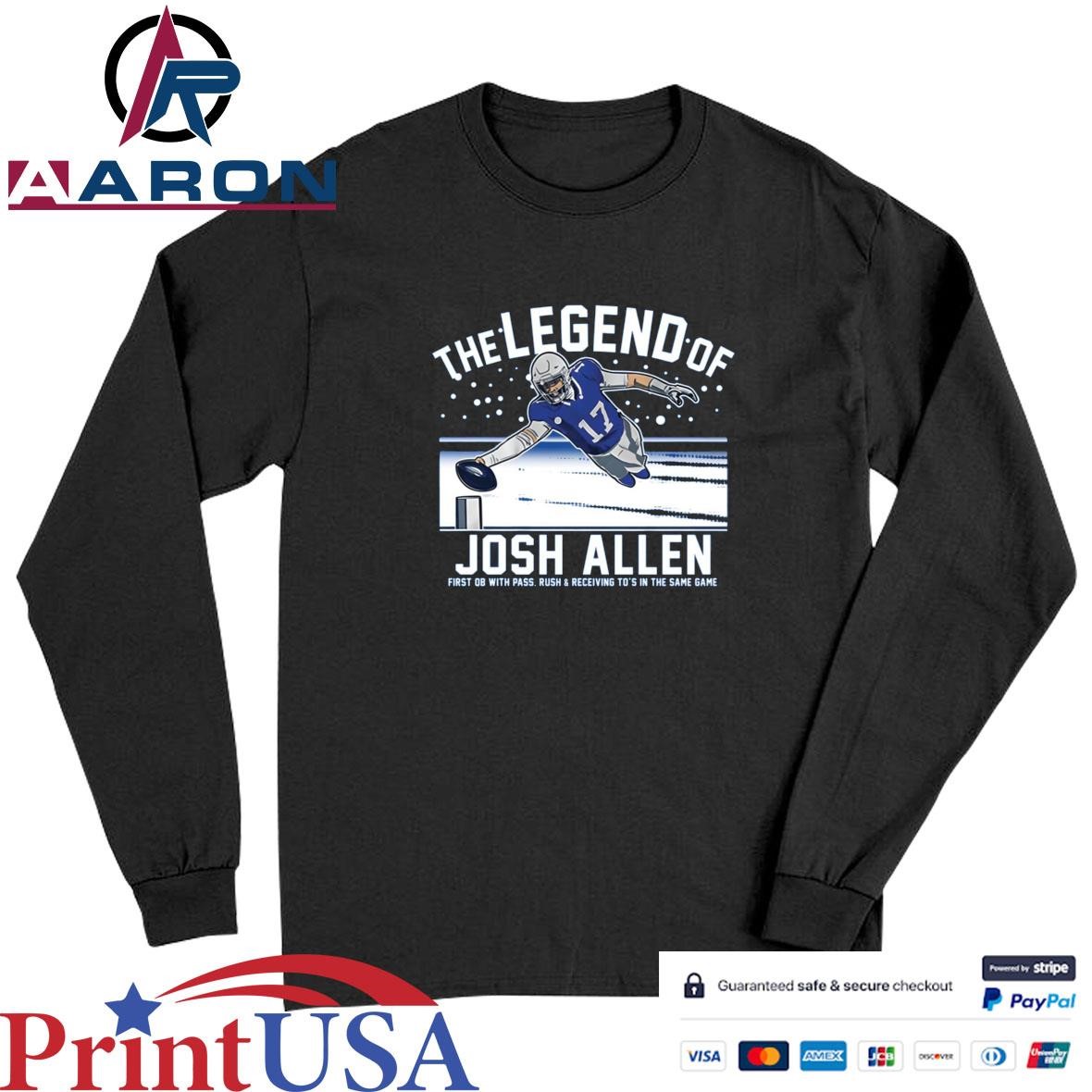 The Legend Of Josh Allen First QB With Pass Rush Receiving T-Shirts Long Sleeve