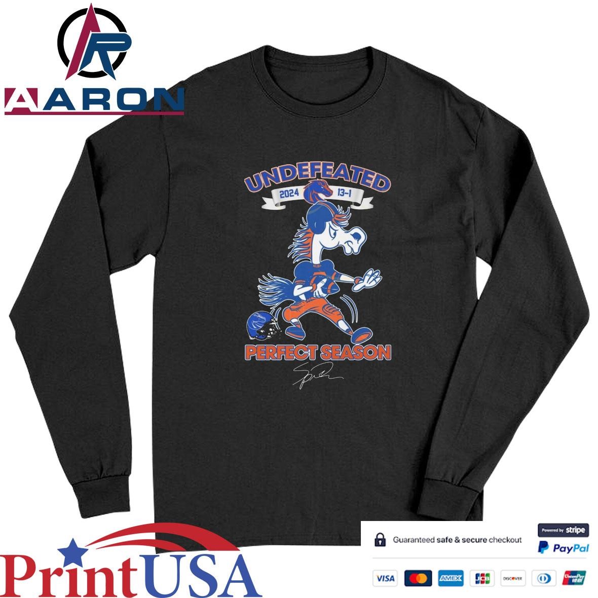 Undefeated 2024 Boise State Broncos Perfect Season Signature T-Shirts Long Sleeve