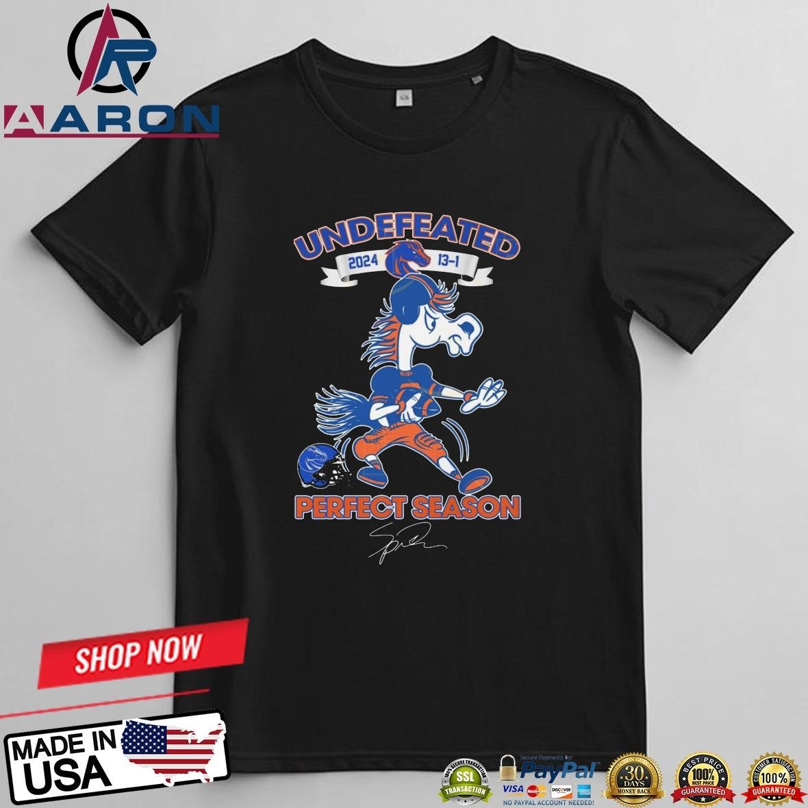 Undefeated 2024 Boise State Broncos Perfect Season Signature T-Shirts