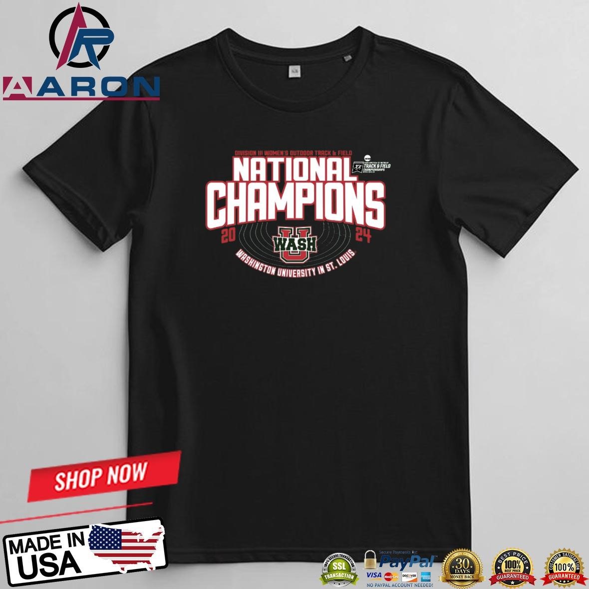 Washington University Women's Track & Field 2024 DIII National Champions T-Shirts