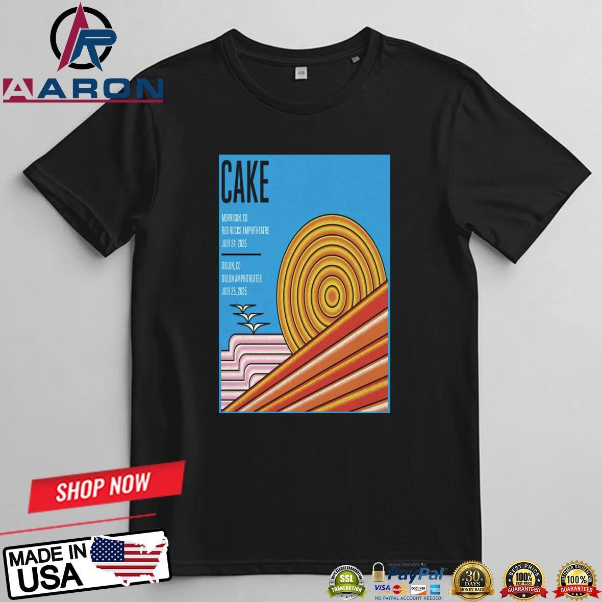 Official CAKE Band July 24-25, 2025 Red Rocks Amphitheatre And Dillon Amphitheatre Poster T-Shirts