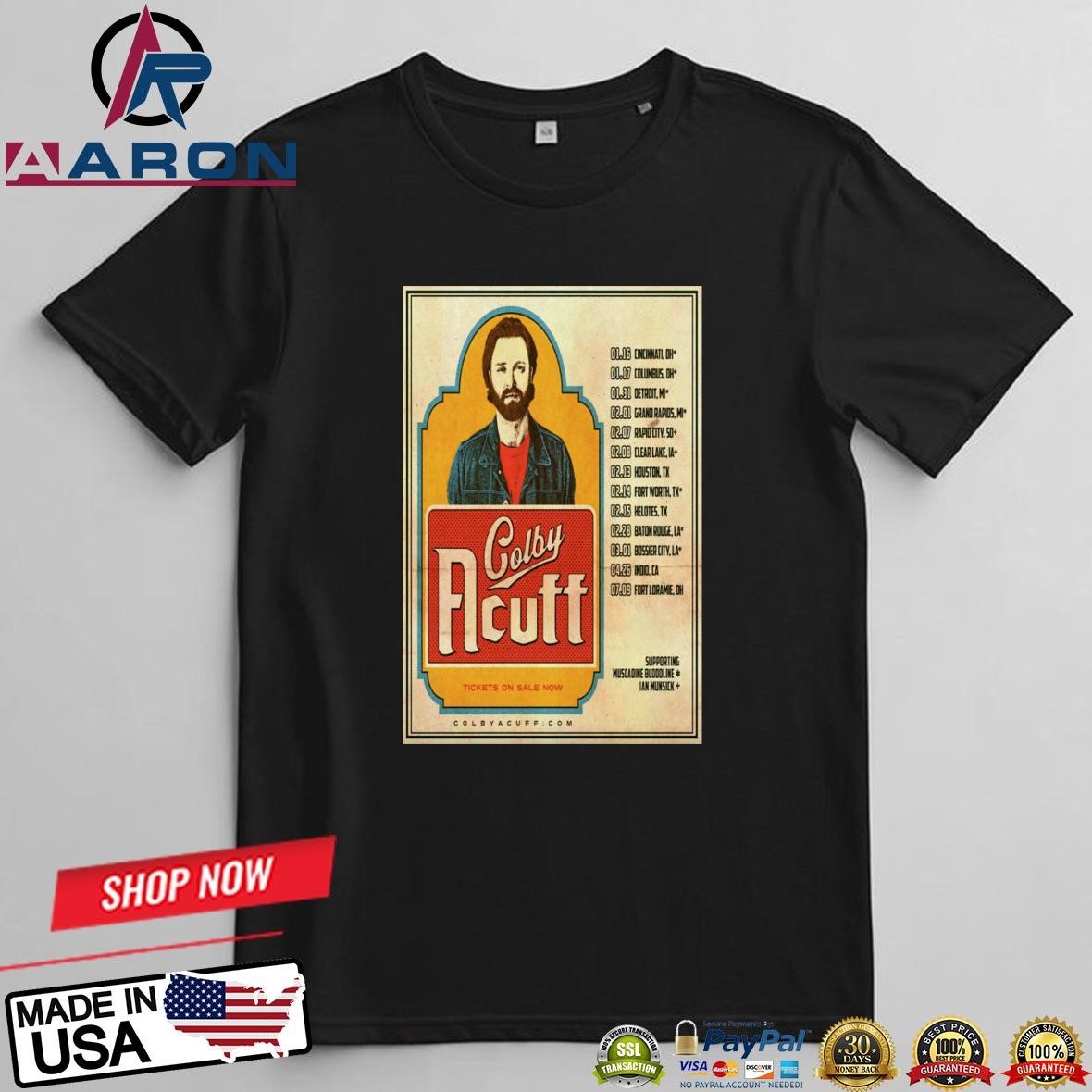 Official Colby Acuff Tour 2025 Poster T-Shirts t-shirt