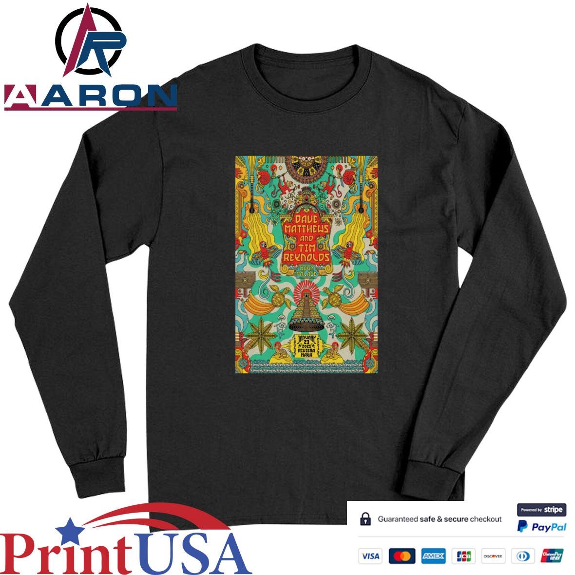 Official Dave Matthews And Tim Reynolds Moon Palace Riviera Maya, MX Jan 23 2025 Event Poster T-Shirts Long Sleeve