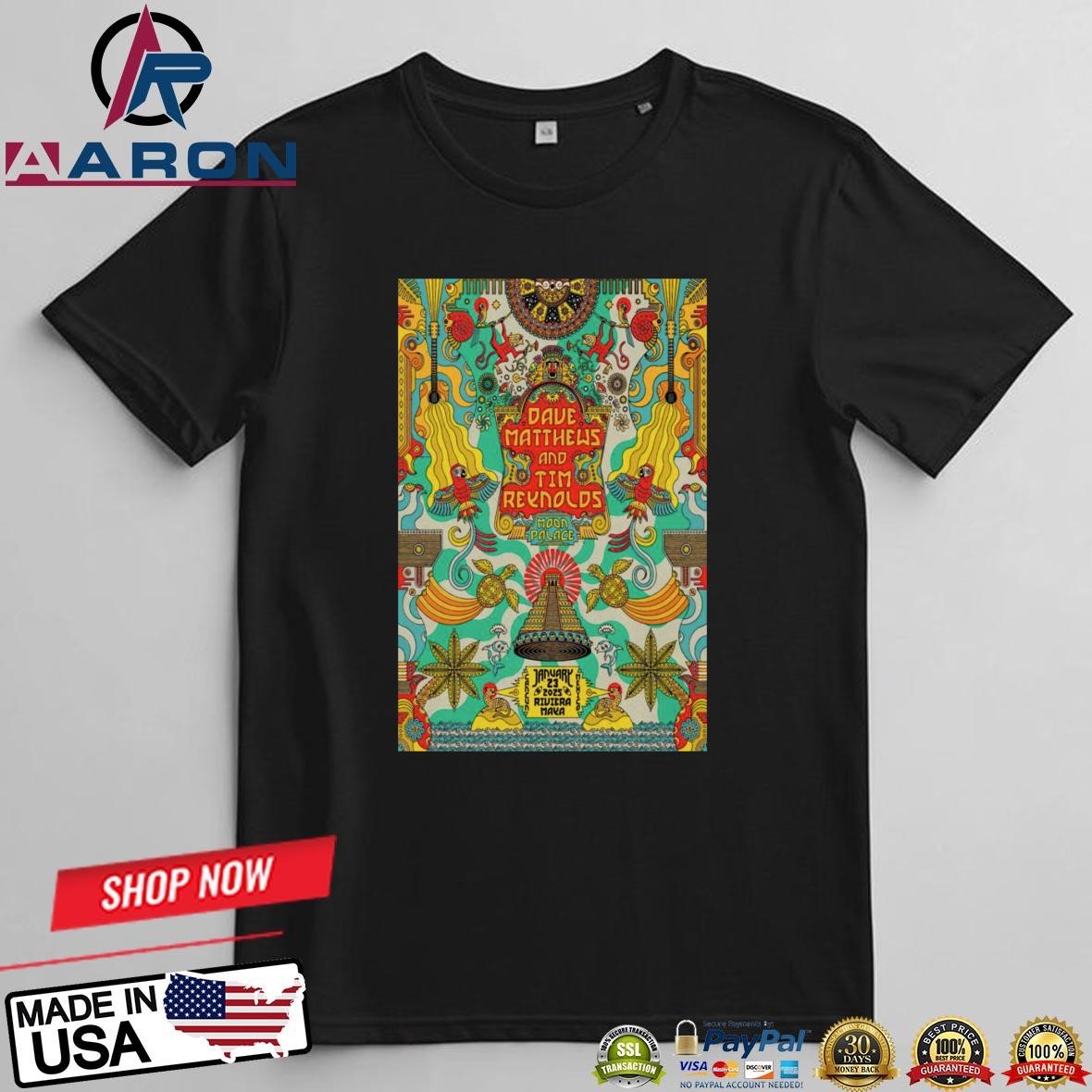 Official Dave Matthews And Tim Reynolds Moon Palace Riviera Maya, MX Jan 23 2025 Event Poster T-Shirts t-shirt