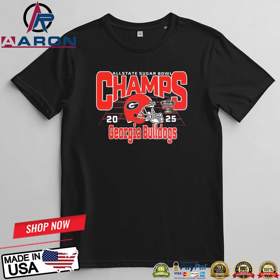 Official Georgia Bulldogs Football Are 2025 Allstate Sugar Bowl Champions T-Shirts