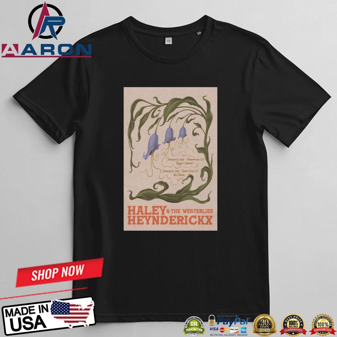 Official Haley Heynderickx And The Westerlies Jan 25-31 2025 In California Tour T-Shirts