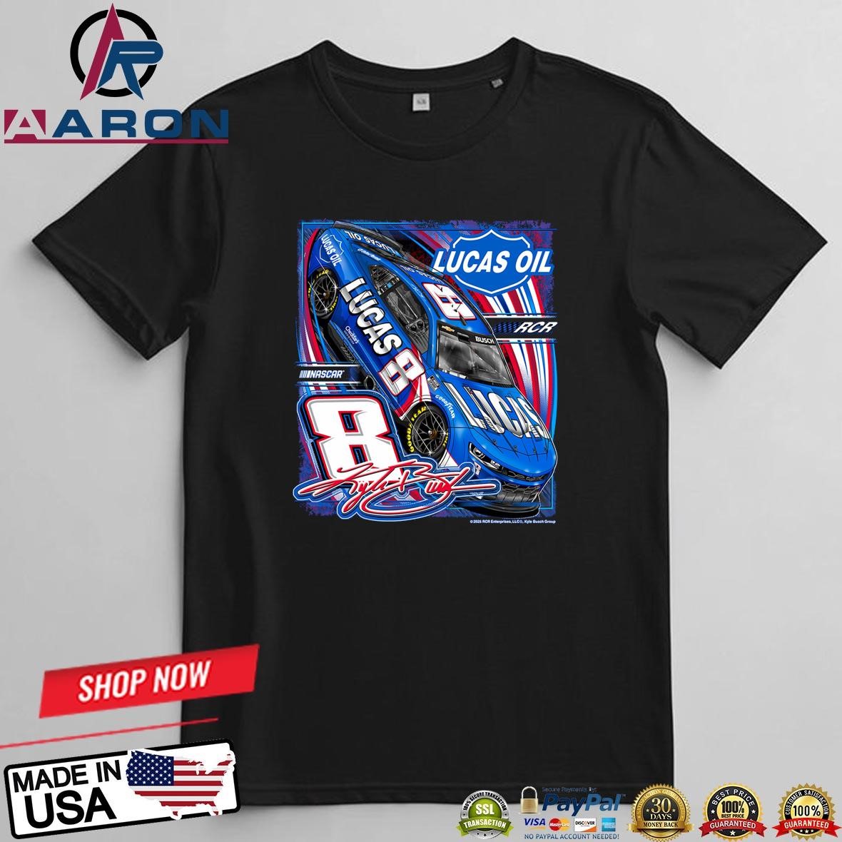 Official Kyle Busch 2025 Lucas Oil T-Shirts t-shirt