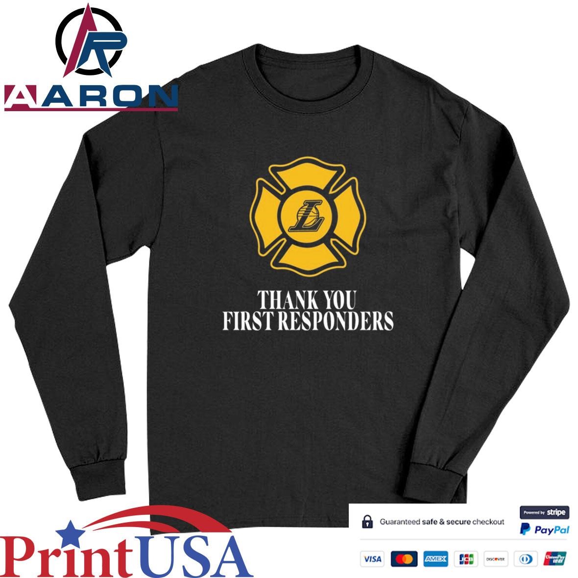 Official Los Angeles Lakers Thank You First Responders T-Shirts Long Sleeve