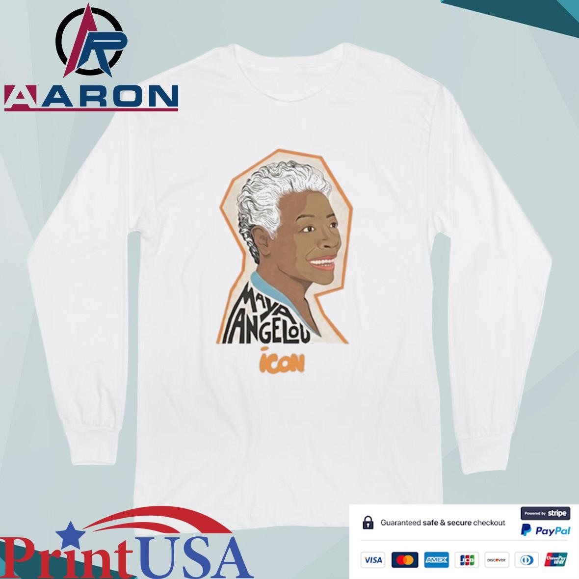 Official Maya Angelou Icon T-Shirts Long Sleeve