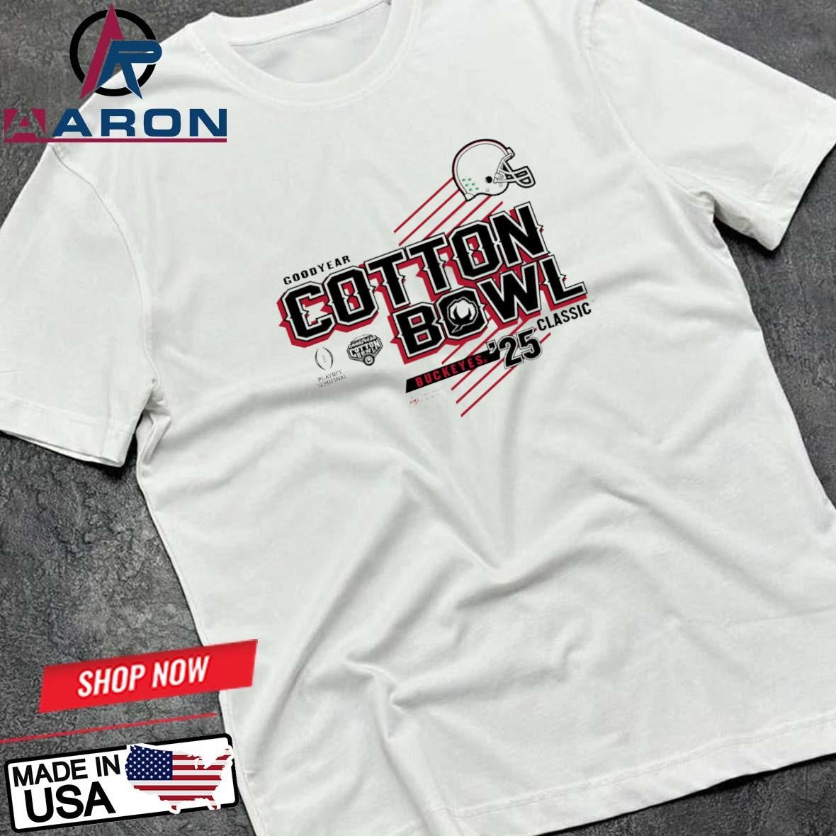 Official Ohio State Buckeyes 2025 Goodyear Cotton Bowl Classic T-Shirts