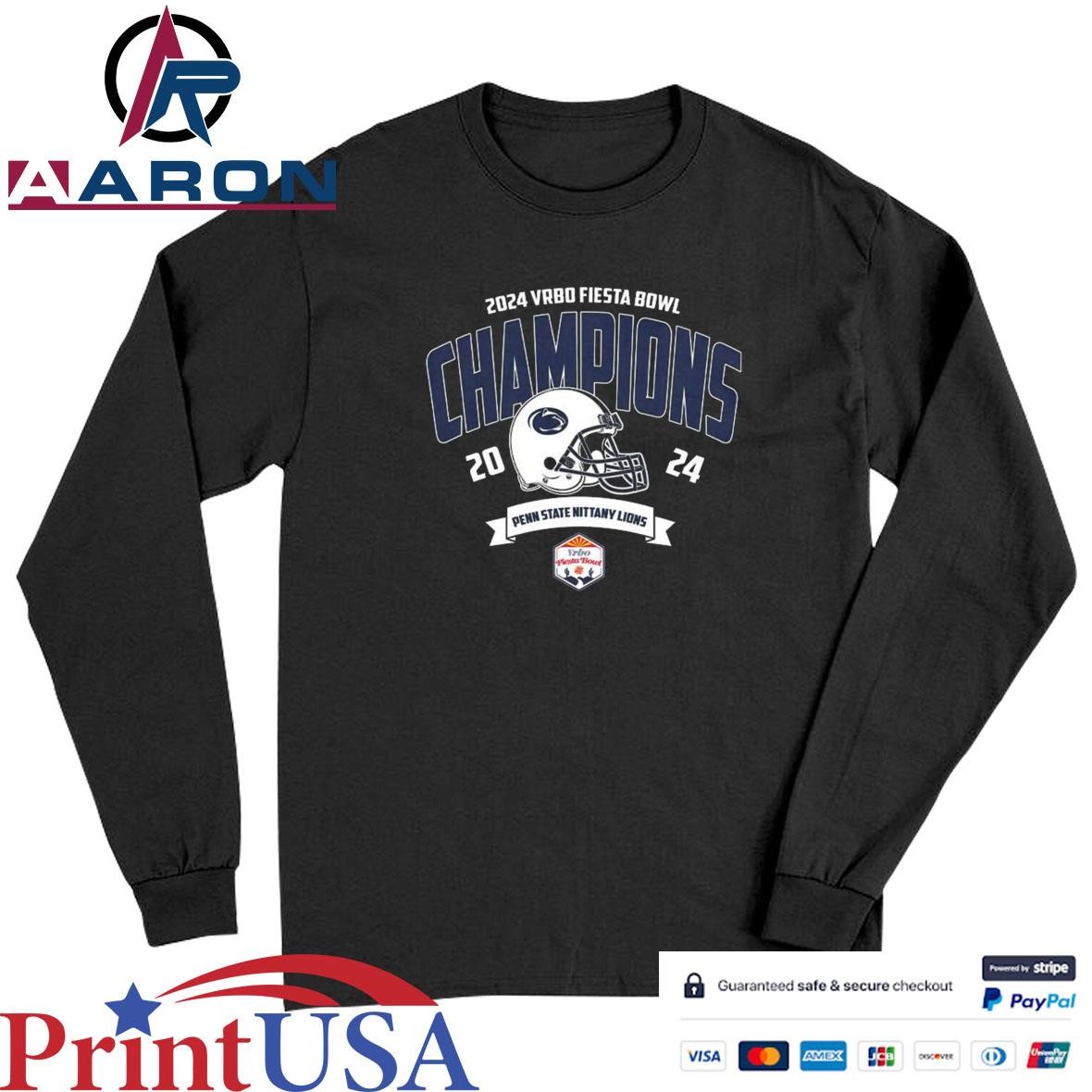 Official Penn State Nittany Lions Football Champions 2024 Vrbo Fiesta Bowl NCAA College Football T-Shirts Long Sleeve