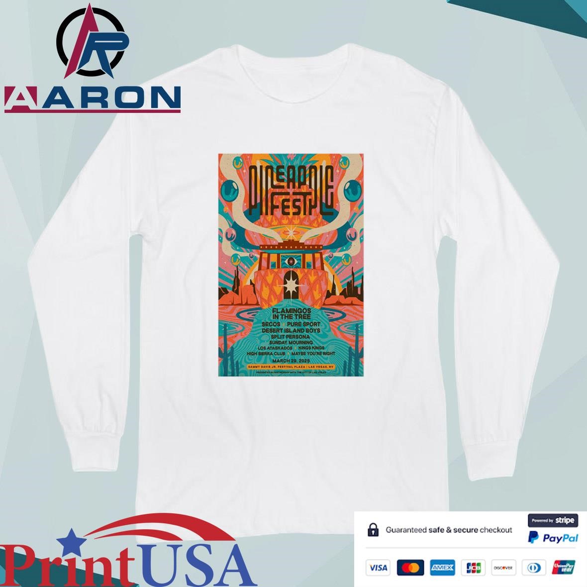 Official Pineapple Fest Mar 29 2025 Sammy Davis Jr Festival Plaza In Las Vegas, NV Concert Poster T-Shirts Long Sleeve