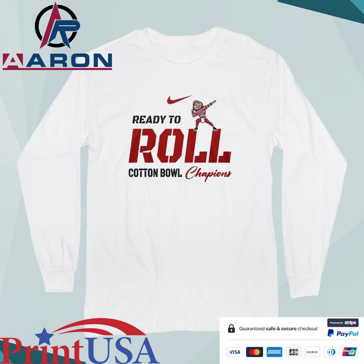 Official Ready To Roll Cotton Bowl Champions Ohio State Buckeyes T-Shirts Long Sleeve