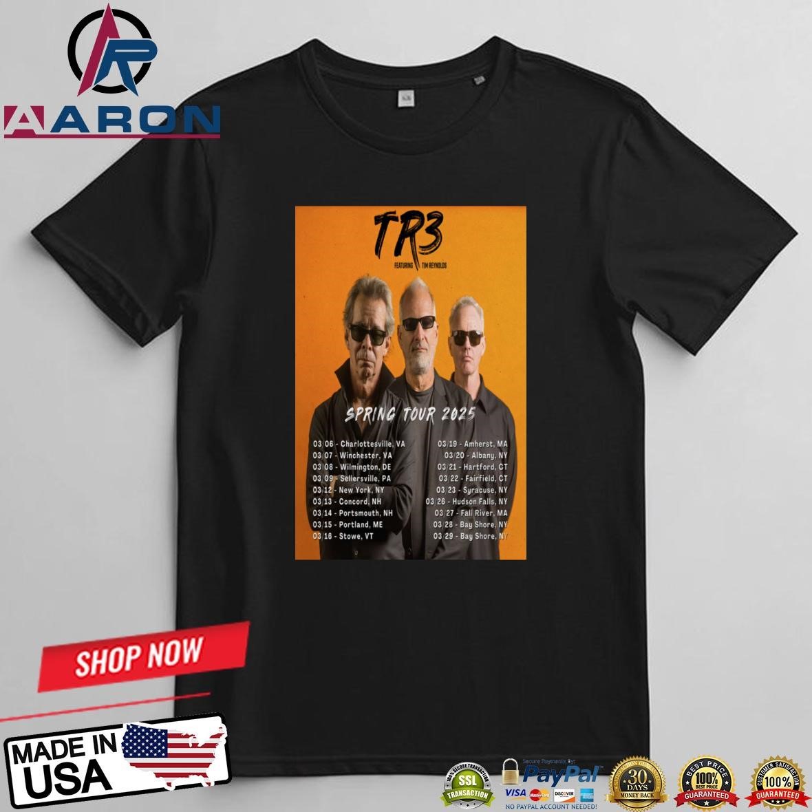 Official TR3 Sping Tour Feb 2025 Poster T-Shirts t-shirt