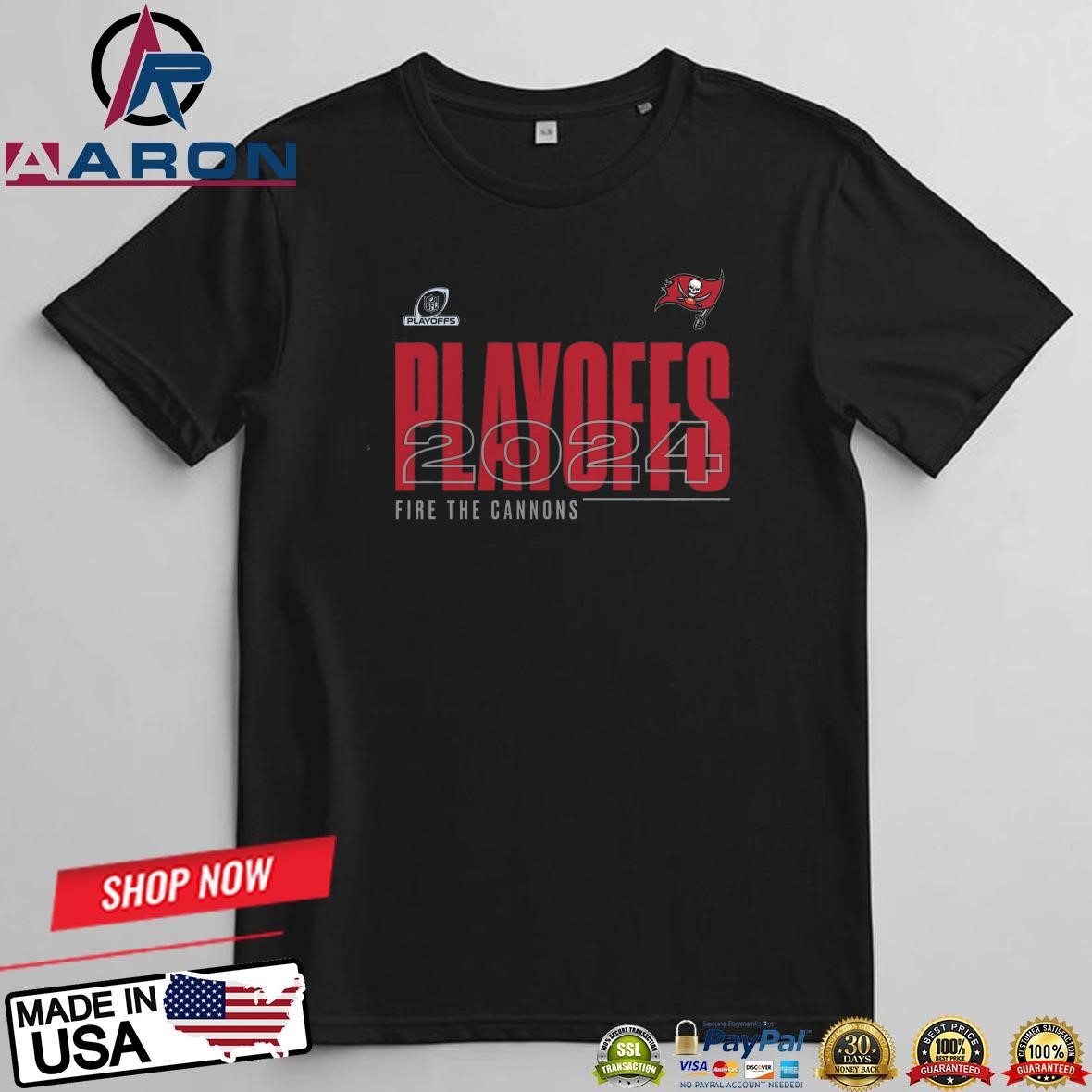 Official Tampa Bay Buccaneers 2024 NFL Playoffs Fire The Cannons T-Shirts