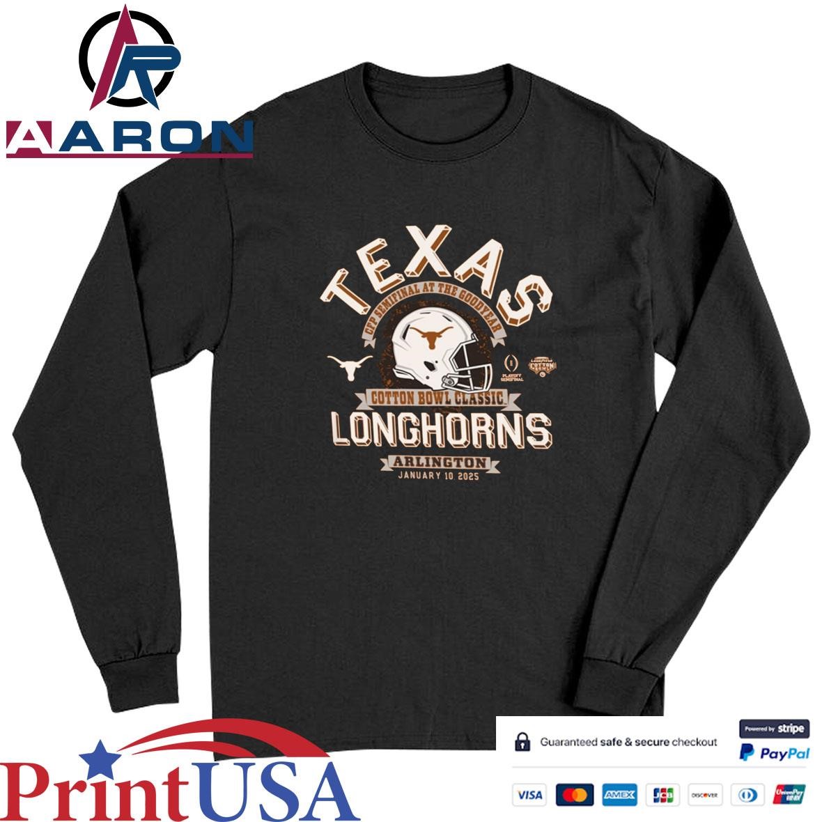 Official Texas Longhorns Football 2025 Cotton Bowl Bound T-Shirts Long Sleeve