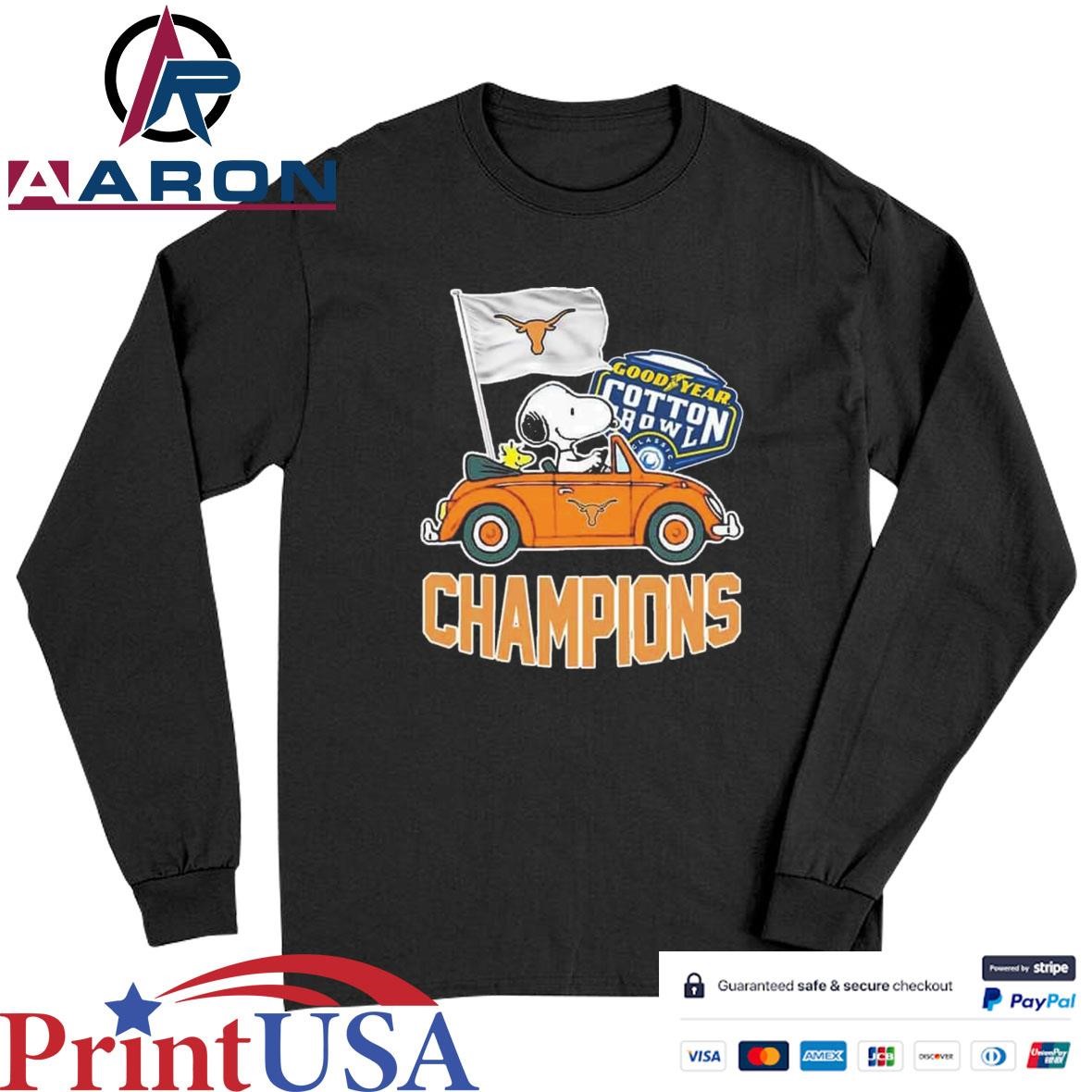 Official Texas Longhorns Goodyear Cotton Bowl Classic Champions College Football Playoff NCAA Season 2024-2025 T-Shirts Long Sleeve