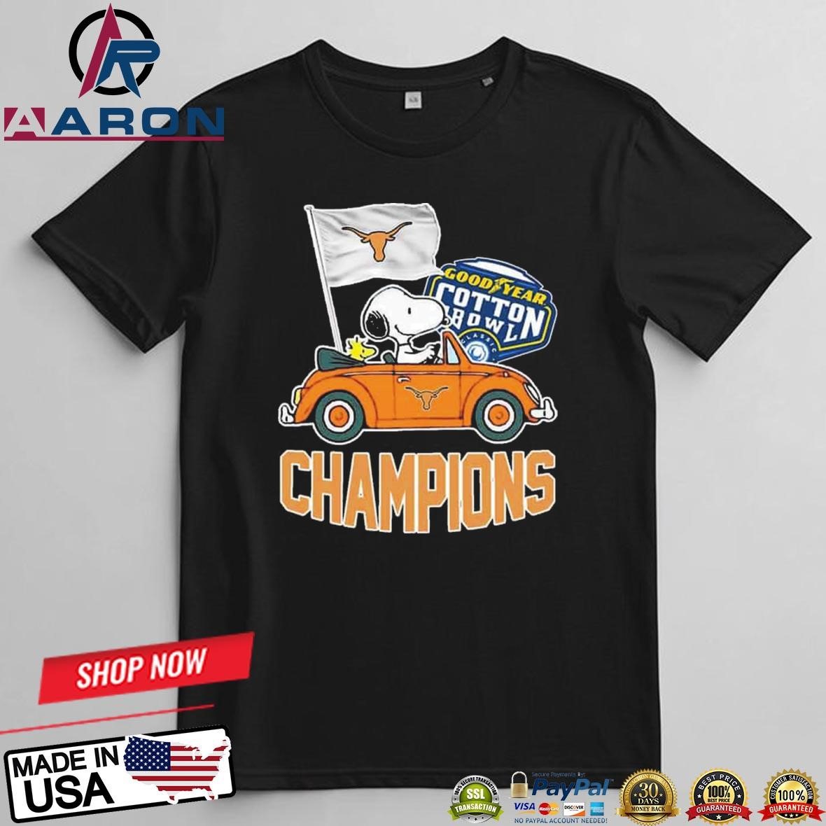 Official Texas Longhorns Goodyear Cotton Bowl Classic Champions College Football Playoff NCAA Season 2024-2025 T-Shirts