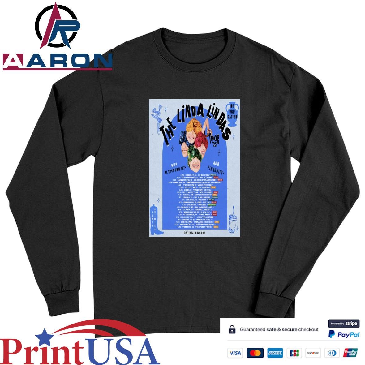 Official The Linda Lindas North American Tour 2025 Poster T-Shirts Long Sleeve