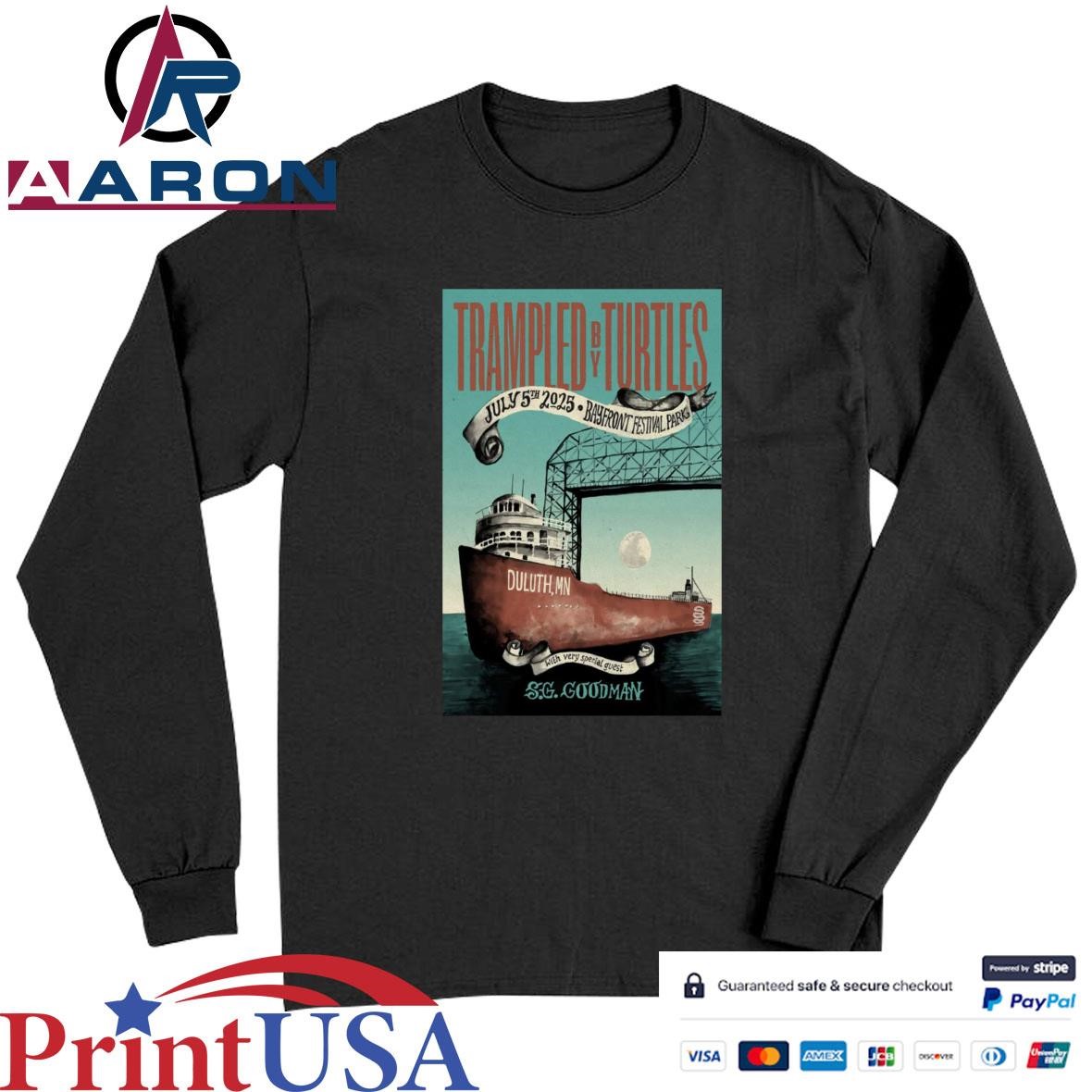 Official Trampled By Turtles Bayfront Festival Park In Duluth, MN July 5 2025 Tour Poster T-Shirts Long Sleeve