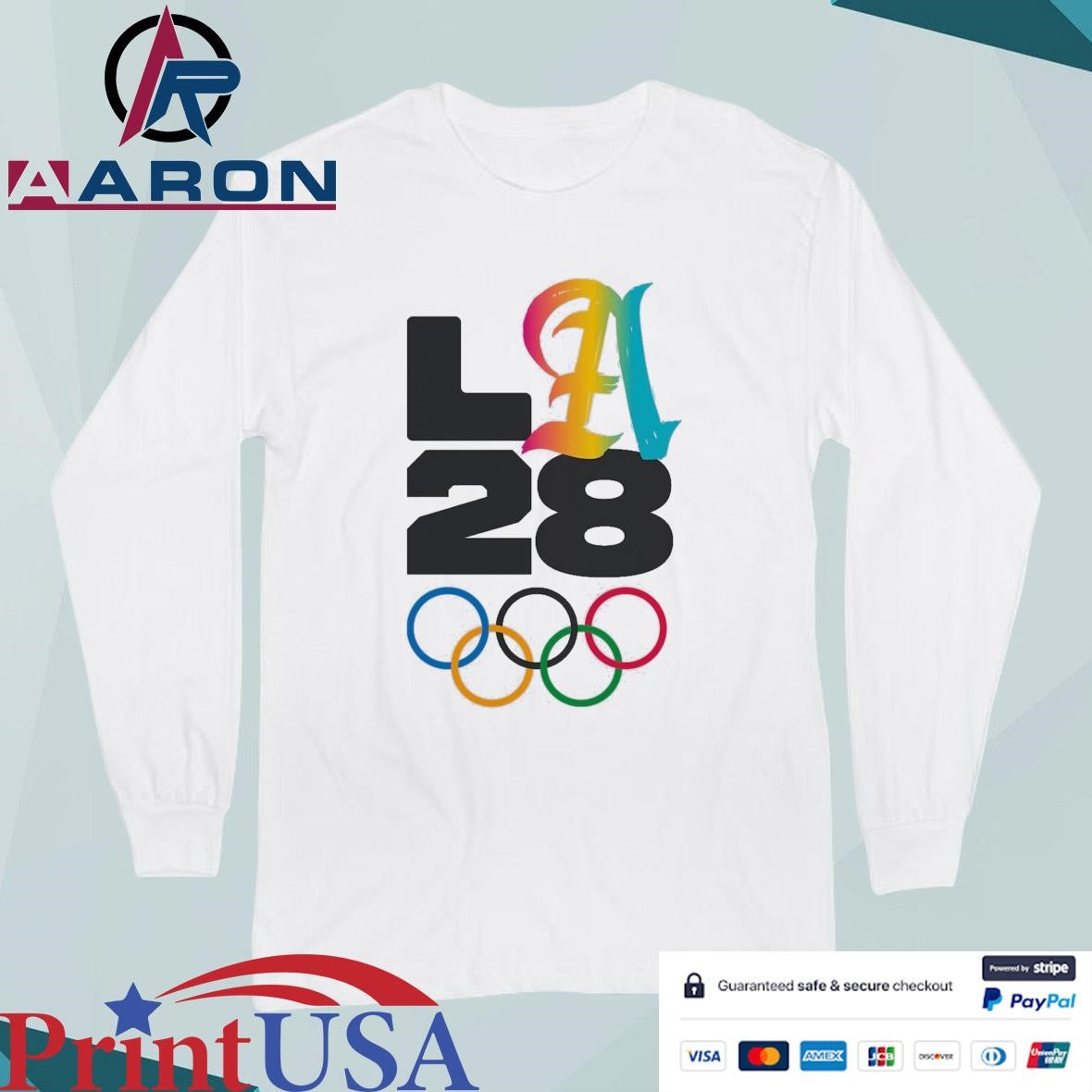 Official LA 2028 Summer Olympics Gradient T-Shirts Long Sleeve