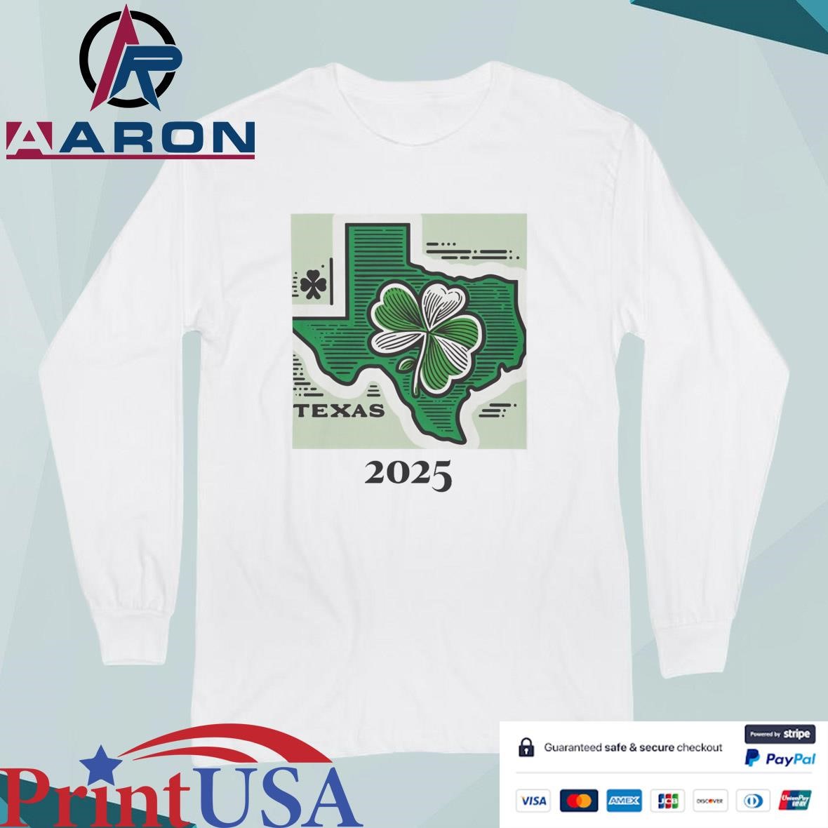 Official Texas Shamrock St. Patrick's Day 2025 T-Shirts Long Sleeve